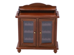 Armário De Bonecas De Madeira Clássico Elegante Diy Miniatura Móvel Para Casa De Bonecas 1/12 Noyer