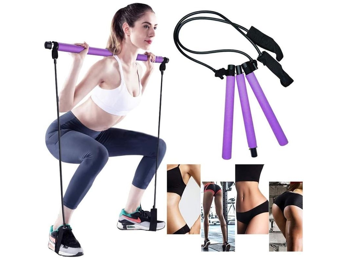 Kit De Barra Pilates Portátil Com Banda De Resistencia, Palanca De Yoga, Ejercício Para Tonificar Pé E Corpo
