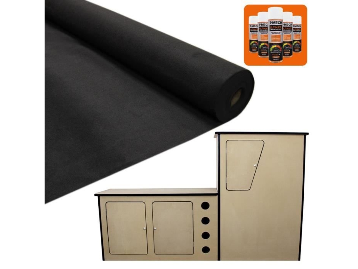 Carpete Forro Interno Para Veículo / Preto E Adesivo Com Mdf Camper Van Kitchen Unit