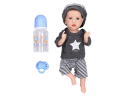 Ats muñeca Reborn de 12 Polegadas com Extremidades Flexíveis de Silicone Macio Realista com Mamadeira Infantil