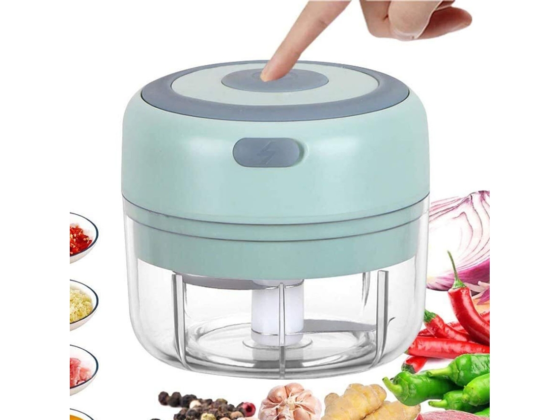 Mini Processador De Alimentos Elétrico Verde Menta - Compacto E Recarregável, Para Cozinha Doméstica