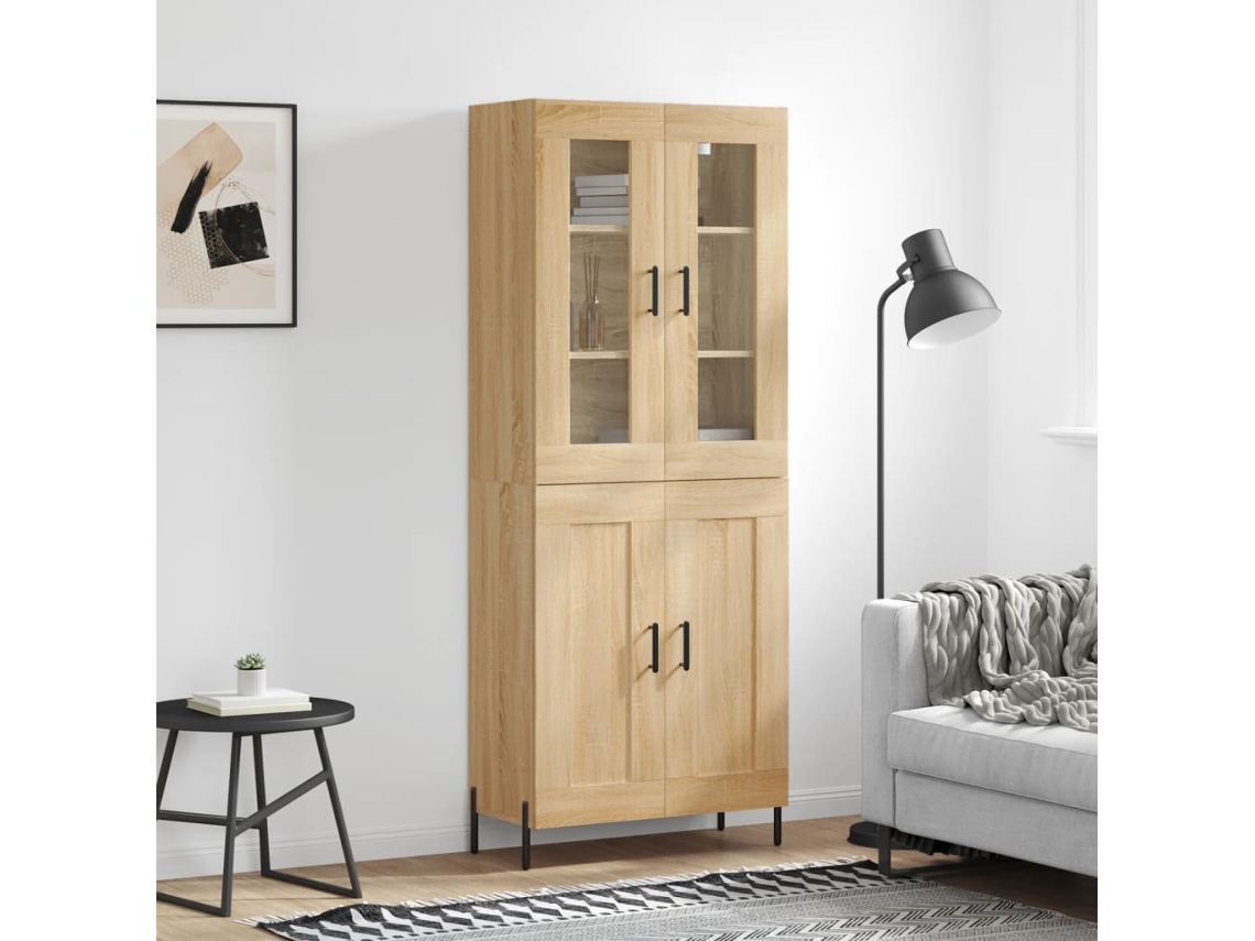 Vidaxl Armário Alto 69,5x34x180 Cm Derivados De Madeira Cor Sonoma