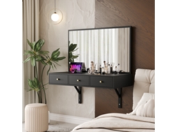 Conjunto Moderno De Aparador E Espelho Branco. Cômoda Com 6 Gavetas E Detalhes Dourados+espelho Quadrado 80x104 Cm. Ideal Para Hall, Quarto E Sala.