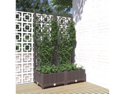 Vidaxl Vaso/floreira Jardim C/ Treliça 80x40x121,5 Cm Pp Castanho