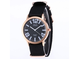 Reloj De Pulsera De Nylon Quartz Para Mujer Y Hombre J56(black)