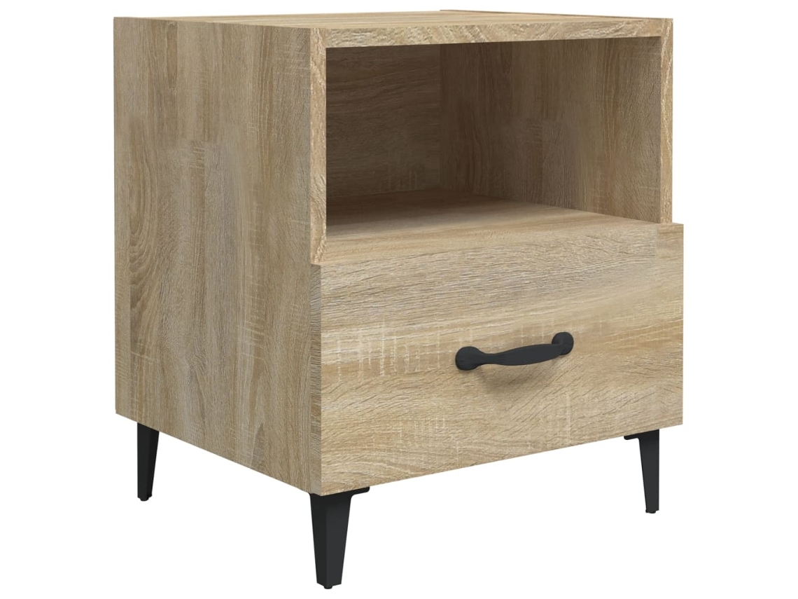 Bedside Cabinet, Bedside Cabinets Vidaxl Marrom Madeira Processada (n/a)