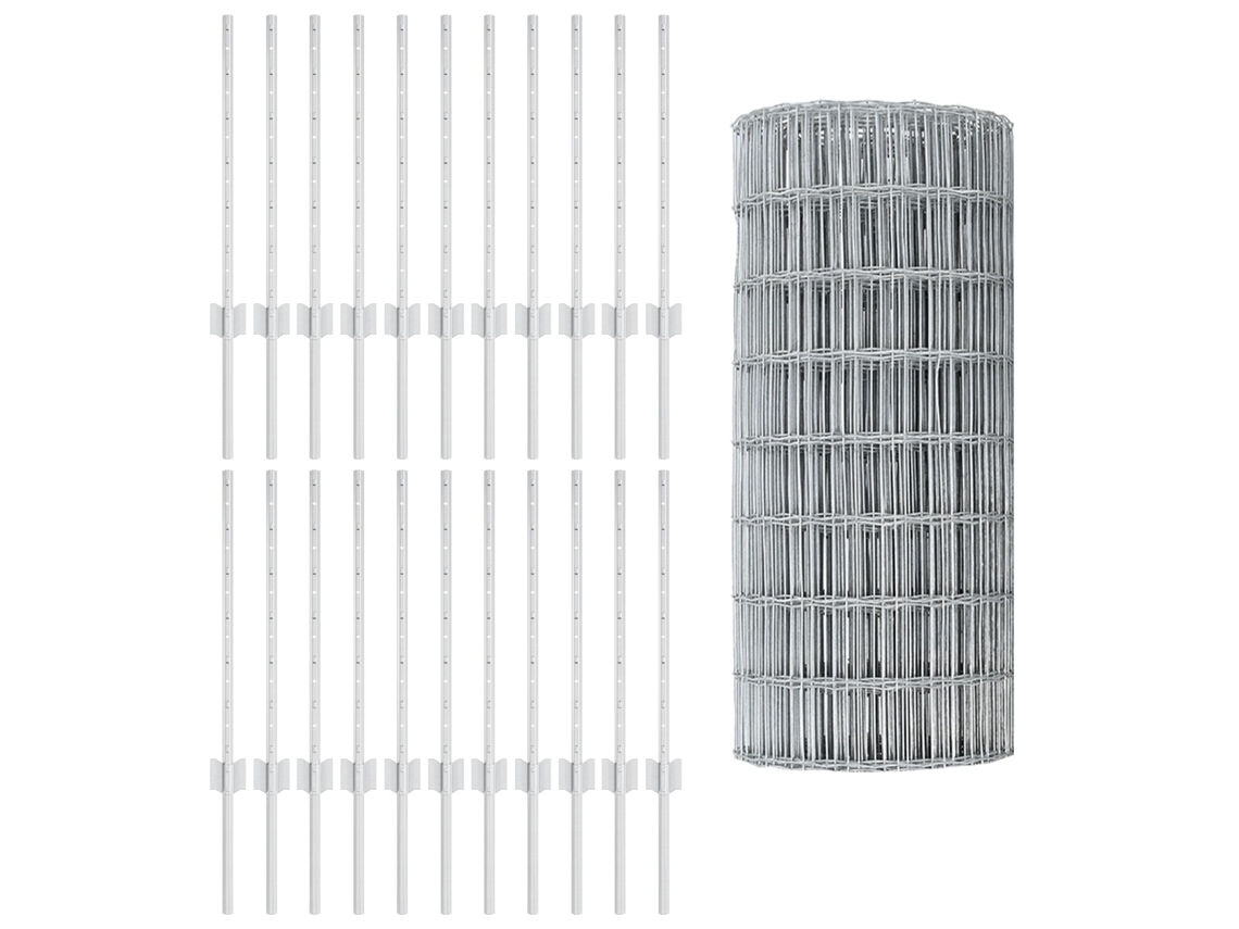 Conjunto 1 Barreira Externa Vidaxl Prateado Aço (50 X 0,6 M)