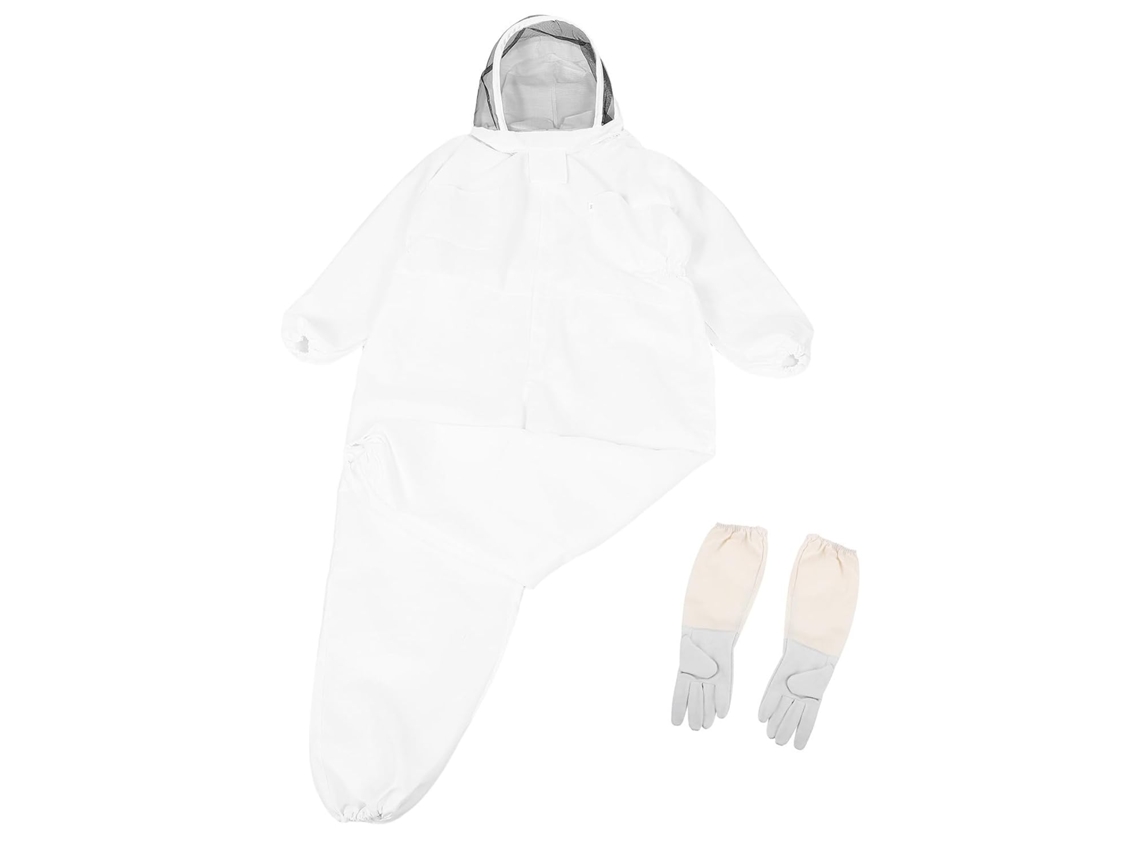 Roupa De Apicultura Completa Com Capuz E Luvas.