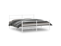 Estrutura de Cama com Cabeceira e Pés Metal Branco MAISON EXCLUSIVE 183x213 cm