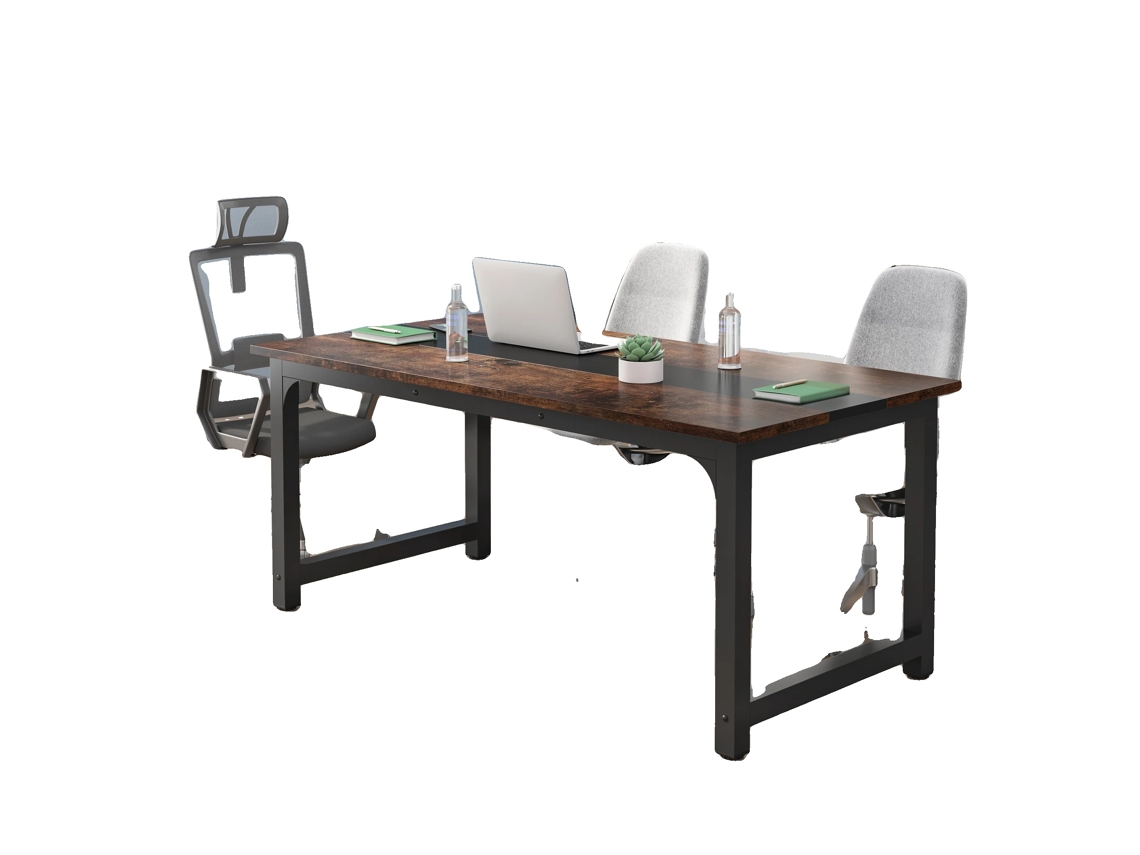 Mesa De Escritório, Superfície De Madeira Durável, Design Moderno, Marrom Vintage