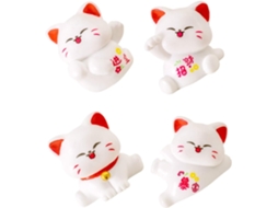 Kit de 4 Estátuas de Gatos, Decoração para Festas Temáticas de Gatos, Enfeites Decorativos para Jardim e Casa CHABERLU