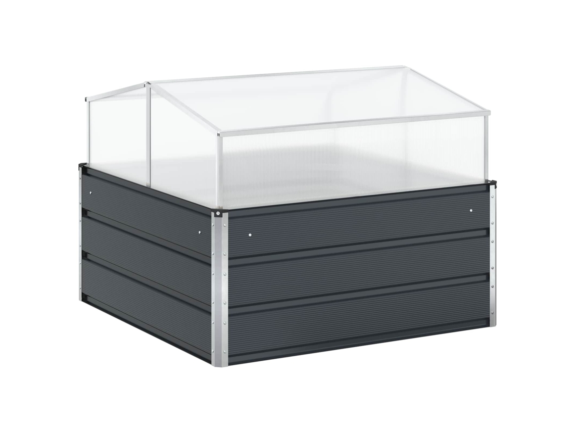 Conjunto 1 Vaso De Jardim Vidaxl Antracite Aço (100 X 100 X 77 Cm)