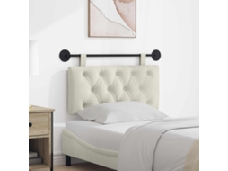 Vidaxl Cabeceira Suspensa Com Luz Led Creme Veludo