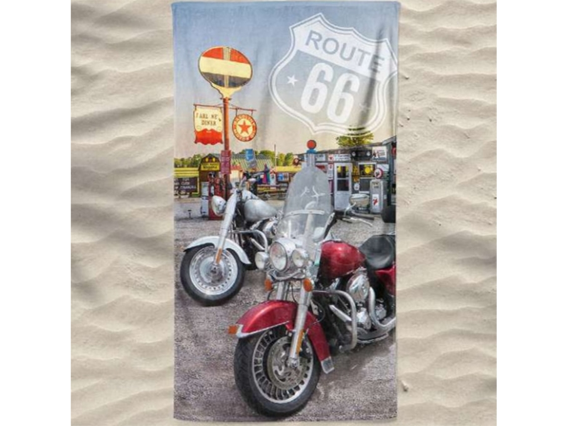 Toalha Praia Microfibra Harley Davidson Route 66