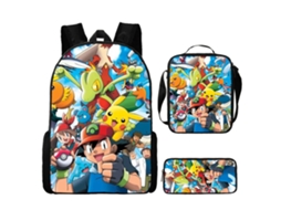 Conjunto De Mochila Infantil De Três Peças Com Estampa De Fada: Mochila + Mochila De Viagem Diagonal + Estojo, Modelo 6
