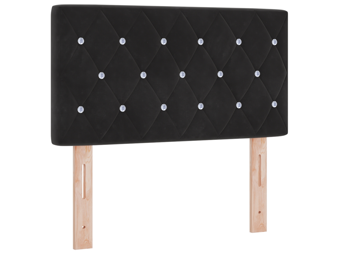 Conjunto 1 Cabeceira Led Vidaxl Preto Veludo (80 Cm)