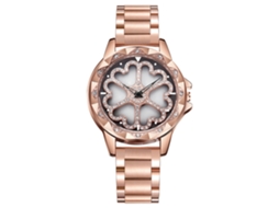 Relógio de Pulso Feminino Sanda Moda Casual Quartzo Pedras Strass Ouro Rosa