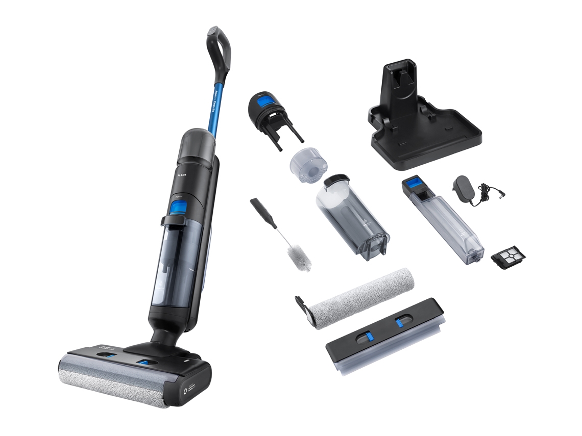 Aspirador Vertical FLAMA 1691FL Aqualine Clean e Go (Autonomia: 28 min - 550 ml - Preto e Azul)
