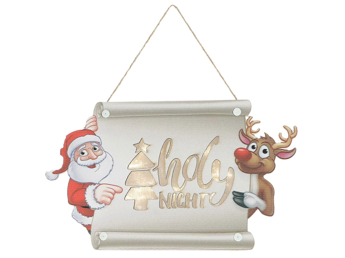 Placa De Porta Pendurada Com Tema De Natal Iluminada-sdcy