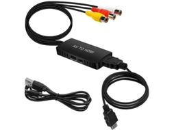 1080p Rca Av Para Hdmi Adaptador Conversor Com Cabo Usb De Alimentação E Hdmi Incluídos Compatível Wii, Ps2, Gamecube,,vhs,dvd, Stb, Vcr, Pro Bestvite
