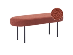 Banco De Cama Beliani Wolfeboro De Bouclé Marrón 98x35x38