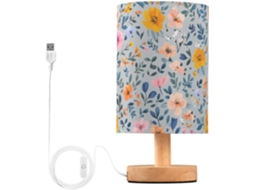 Abajures pequenos para meninas com flores de verão, rosas, borboletas e detalhes em prata. Abajures pequenos exclusivos.