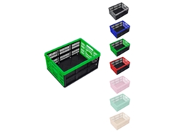 Caja Plegable De 32 Litros Para Almacenamiento | Resistente Y Compacta | Ideal Para Organización En Hogar Y Oficina | Fácil De G Verde - Negro