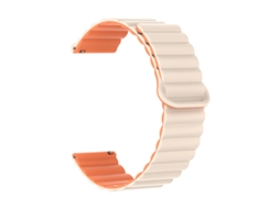 Pulseira De Silicone Bicolor Com Fecho Magnético, Compatível Com Huawei Watch Gt6 Gt5 E Samsung Smartwatch Laranja