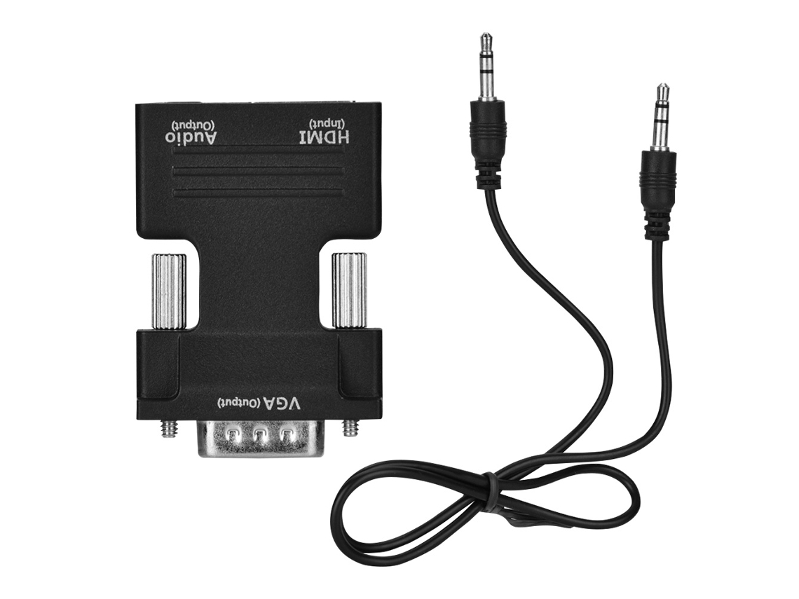 Conversor Adaptador Hdmi Fêmea Para Vga Macho 1080p Com Saída De Áudio