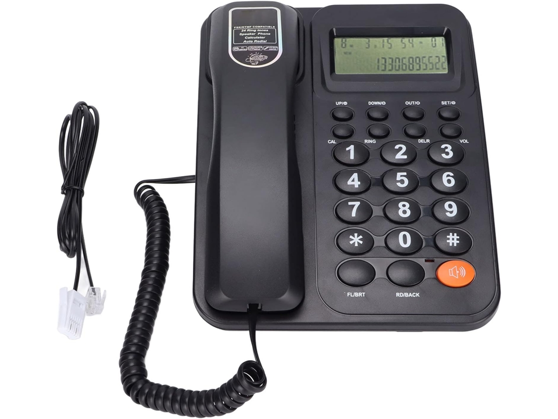 Telefone De Mesa Com Fio, 24 Toques Com Identificação.