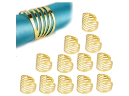 Anéis Para Guardanapos Linjou Dourados, Feitos À Mão, Metal, 12 Peças, Para Mesa, Casamentos, Festas