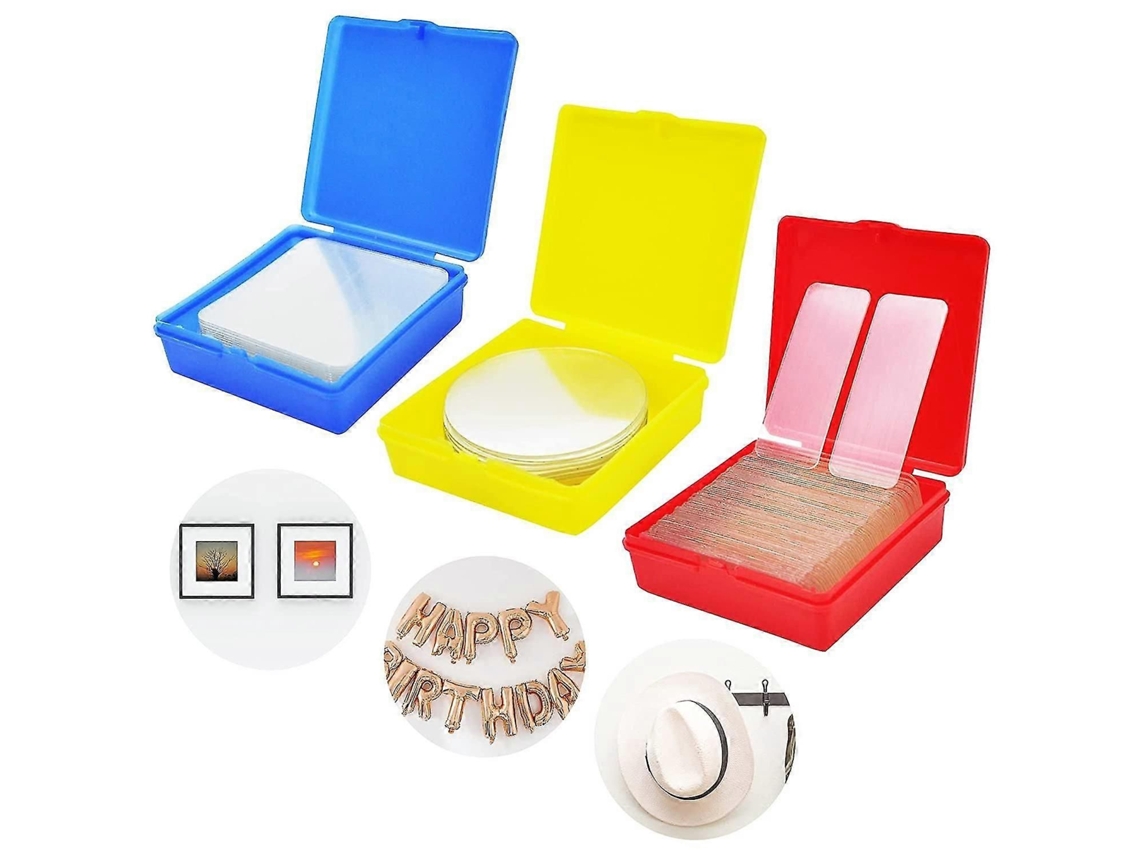 100 Unidades de Fita Adesiva Dupla Face Transparente, 3 Caixas Autoadesiva Resistente, Lavável , Removível, GOKOCO