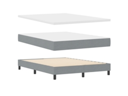 Conjunto 1 Cama Box Vidaxl Cinzento-claro Tecido (160 X 200 Cm)