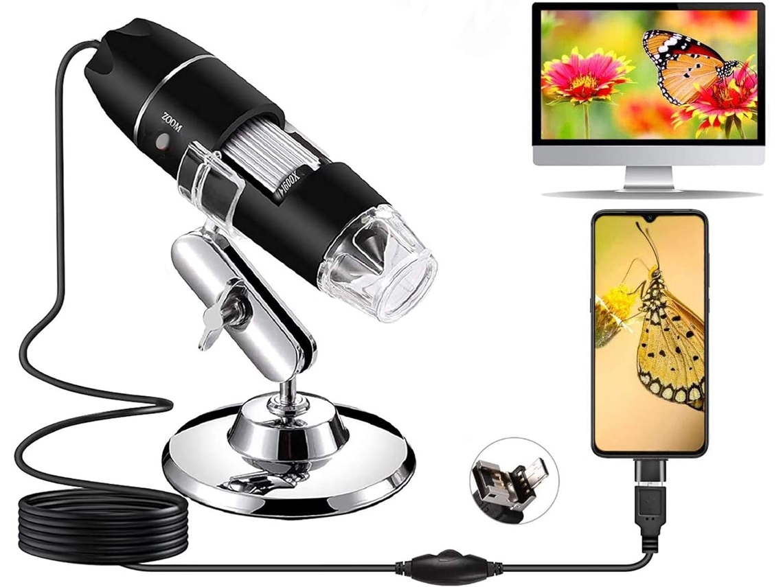 Microscópio Digital Usb Wifi, Câmera Hd 1080p De 2 Mp, 50x A 1000x Brilvibera