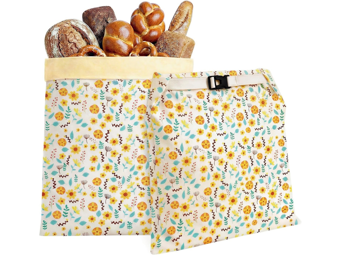 Conjunto De 2 Sacos Reutilizáveis Para Conservar Pão Caseiro, Em Algodão Orgânico E Cera De Abelha, Adequado Ao Congelador