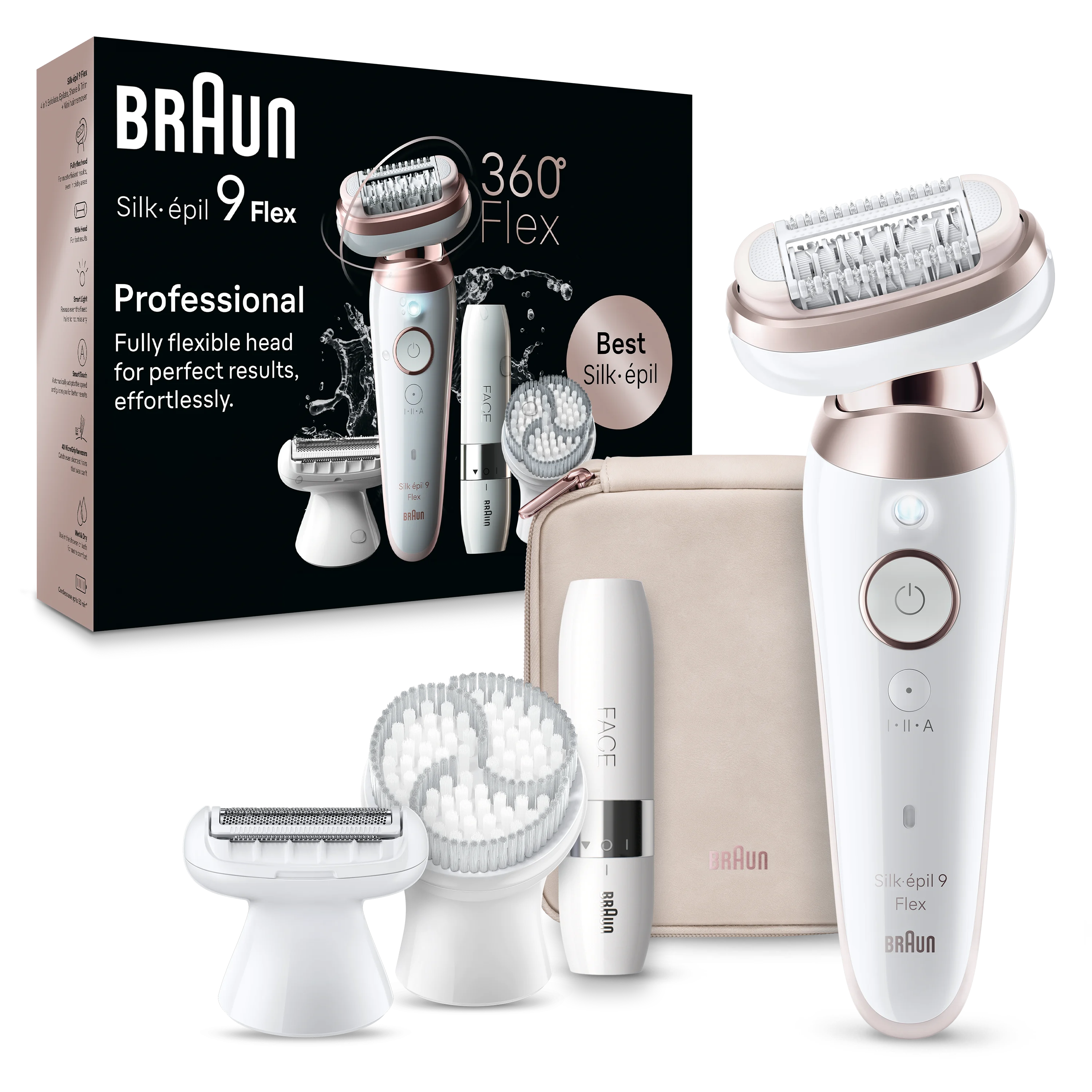 Depiladora BRAUN Silk Epil S9 Flex SES9-360 3D Plus 1Un (Arranque - Multi-zonas - Corrente)