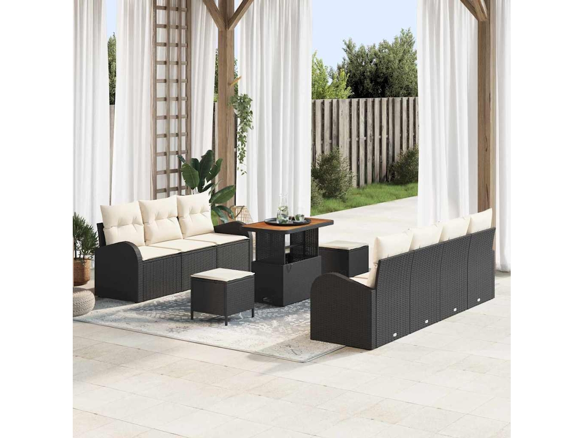 Vidaxl Conjunto De Sofá De Jardim 10 Unid. 9-número De Lugares