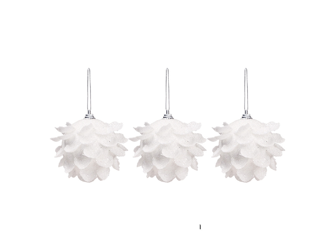 3 pcs bolas de espuma de pétalas com glitter mini decoração de natal para pendurar em árvores portas lares cortinas
