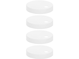 Conjunto De 4 Tampas Rosca Plástico Branco Assento Sanitário, Fins Decorativos E Abrangentes