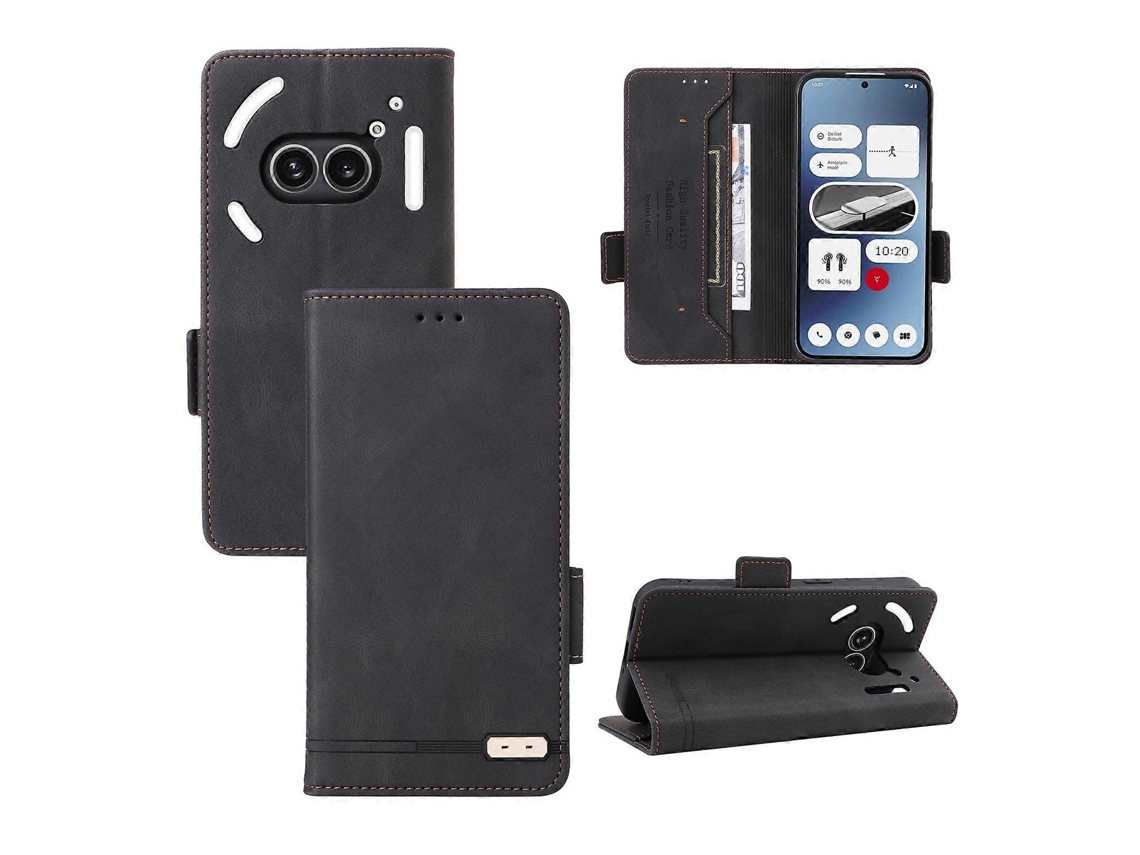Capa De Couro Com Fecho Magnético Para Celular Nothing Phone 2a