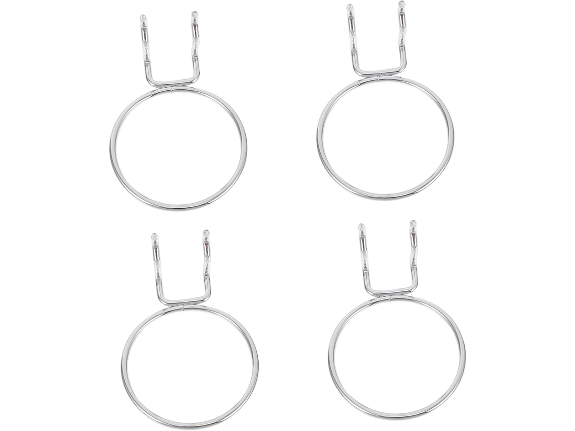 Conjunto De 4 Ganchos Perfurados Inoomp, Em Ferro Prateado, Alta Capac