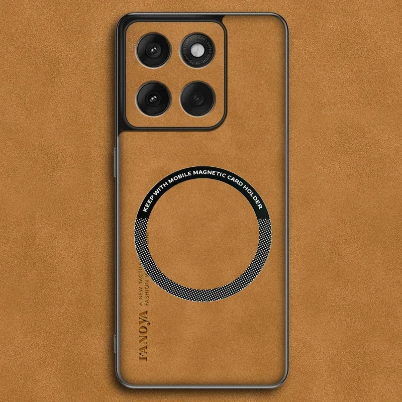 (marrom, Motorola Moto G75) Capa Macia Em Couro Genuíno Para Celulares Motorola, Compatível Com Carregamento Sem Fio Magnético.