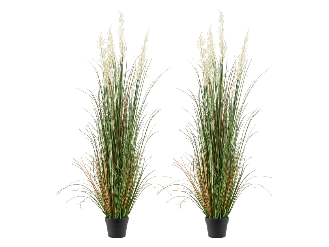 Relva Artificial Vevor, 149,9 Cm, Juncos, Flores Em Vaso, Pacote De 2, Verde
