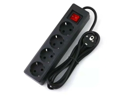 Régua De Tomadas 4 Tomadas, 16a, 2 Polos, Com Interruptor, Cabo Extensão 3 M, 230v, Preta.