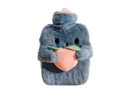 Fundita De Água Quente Linjou Com Capa De Lã Impermeável De Pvc Para Inverno 1000ml Cinza