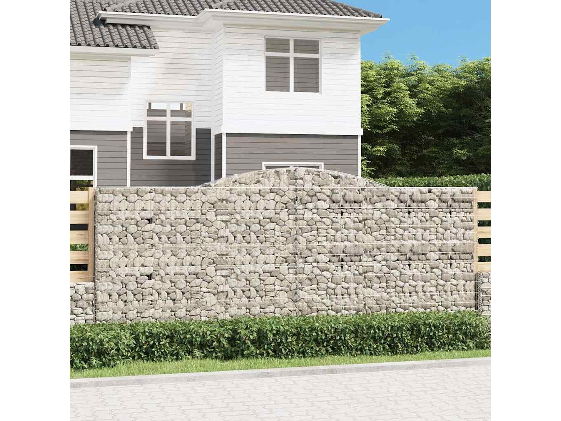 Vidaxl Cestos Gabião Arqueados 25 Pcs 400x50x160/180 Ferro Galvanizado