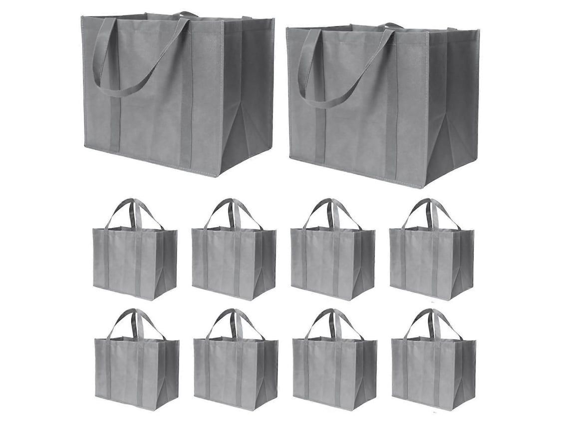 Sacolas De Compras Reutilizáveis ​​de 35 Litros Com Alças Longas, Pacote Com 10 Unidades, Dobráveis ​​e Reutilizáveis, Para Compras Em Grande Qua