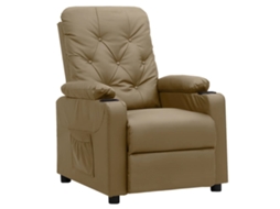 Vidaxl Poltrona Reclinável Couro Artificial Cor Cappuccino
