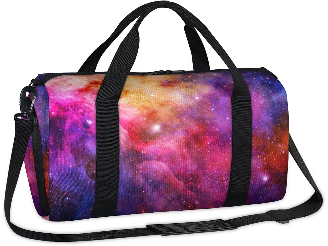 Bolsa Esportiva com Estampa de Galáxia e Nebulosa para Fins de Semana (45x21,5x23cm) tecido de poliéster