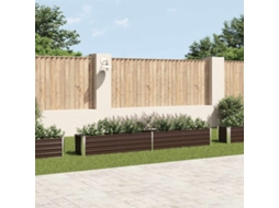Floreira Canteiro Elevado Jardim HarlanV1 (320x40x45 cm) em Aço Galvanizado Marrom